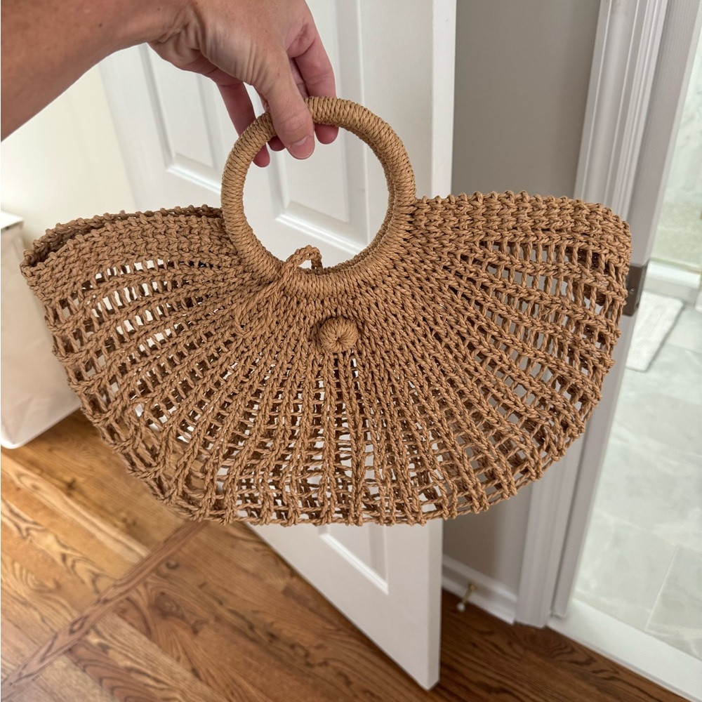 Lulu's Natural Woven Tote Bag